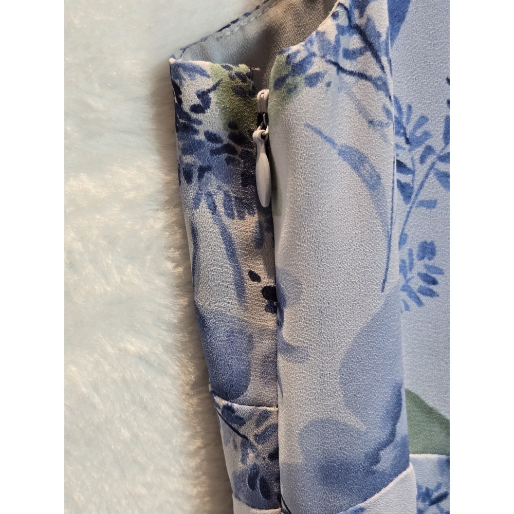 Ann Taylor‎ Factory Store Women's Light Blue Flowery Dress Size 4 - Picture 5 of 7